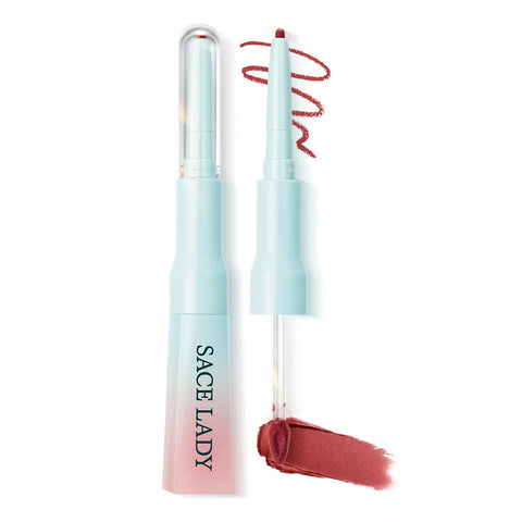 SACE LADY 2-in-1 Lip Cream Booster Lip Liner & Cream Soft Matte Blurred Finish