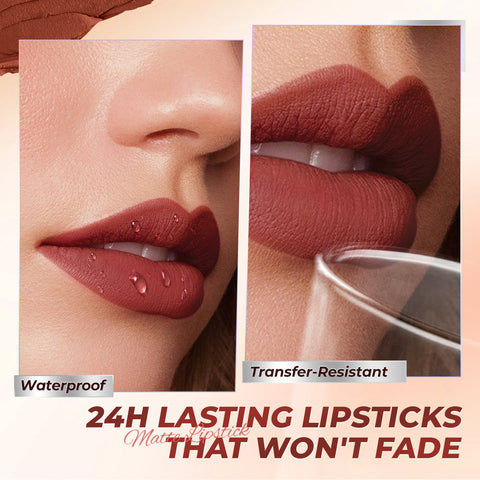 SACE LADY 24H Long-Lasting Matte Lipstick Waterproof High Pigment Non-Transfer Lip Makeup