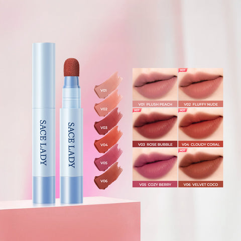 SACE LADY Matte Air Cushion Lip & Cheek Cream Velvet Finish Long-Lasting Waterproof Tint