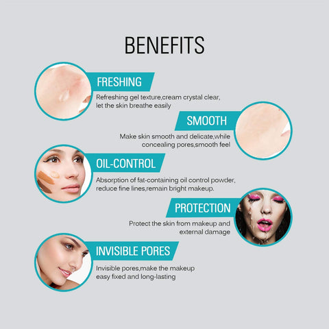 برايمر جل شفاف للوجه من SACE LADY - قاعدة مكياج طويلة الأمد، للتحكم بالزيوت، وتقليل حجم المسام