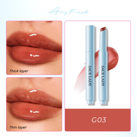 SACE LADY Glasting Gloss Lipstick – Moisturizing High-Shine Lip Gloss Balm with Vitamin E & Plant Oils