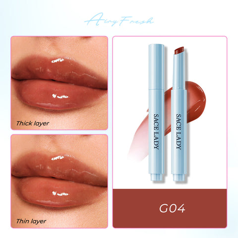 SACE LADY Glasting Gloss Lipstick – Moisturizing High-Shine Lip Gloss Balm with Vitamin E & Plant Oils
