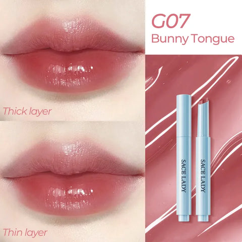 SACE LADY Glasting Gloss Lipstick – Moisturizing High-Shine Lip Gloss Balm with Vitamin E & Plant Oils