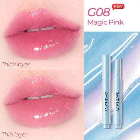 SACE LADY Glasting Gloss Lipstick – Moisturizing High-Shine Lip Gloss Balm with Vitamin E & Plant Oils