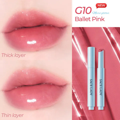 SACE LADY Glasting Gloss Lipstick – Moisturizing High-Shine Lip Gloss Balm with Vitamin E & Plant Oils