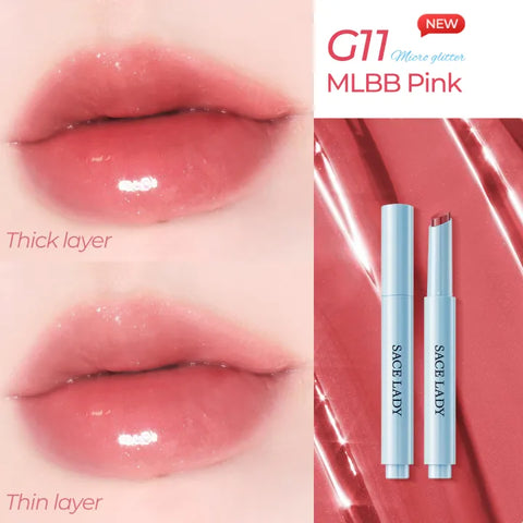 SACE LADY Glasting Gloss Lipstick – Moisturizing High-Shine Lip Gloss Balm with Vitamin E & Plant Oils