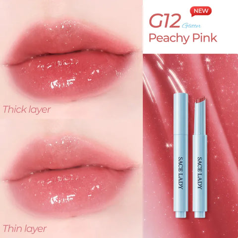 SACE LADY Glasting Gloss Lipstick – Moisturizing High-Shine Lip Gloss Balm with Vitamin E & Plant Oils