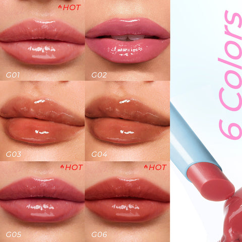 SACE LADY Glasting Gloss Lipstick – Moisturizing High-Shine Lip Gloss Balm with Vitamin E & Plant Oils