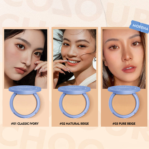 SACE LADY Setting Face Powder Waterproof Oil Control Matte Finish Pressed Compact