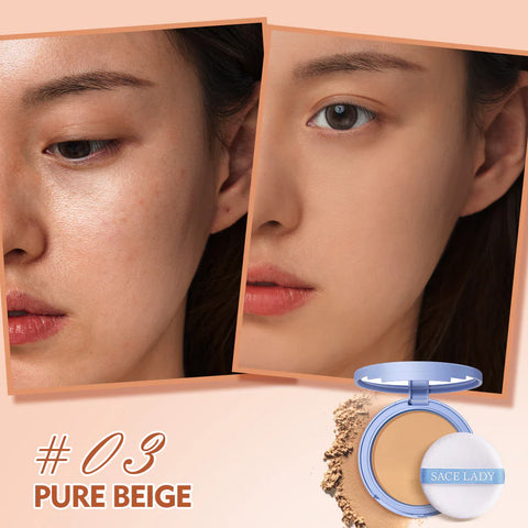 SACE LADY Setting Face Powder Waterproof Oil Control Matte Finish Pressed Compact