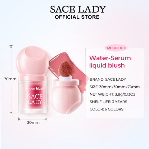 SACE LADY Water-Serum Liquid Blush Natural Radiant Finish Buildable