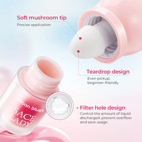 SACE LADY Water-Serum Liquid Blush Natural Radiant Finish Buildable