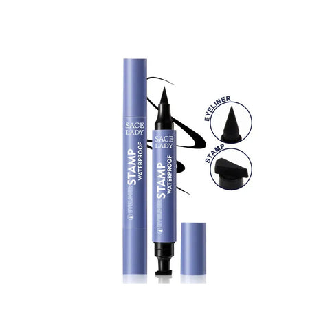 SACE LADY Winged Eyeliner Waterproof Smudge-Proof Double Head Seal Stamp Liquid Eye Liner Pen - High Pigment, Easy Application