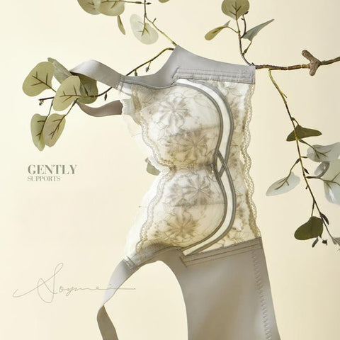 Fiora Women’s Full-Coverage Floral Lace Bra, High Side Support, Non-Wired, Modal Lining, Push-Up Lift, Wide Straps, Breathable Daily Comfort