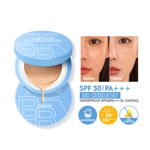 SACE LADY Lasting Waterproof BB Cushion SPF 50+ PA+++ Oil Control Natural Matte Finish Foundation