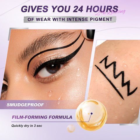 SACE LADY PRO ZONE Waterproof Ultra-Fine Black Liquid Eyeliner – Quick-Drying, Smudge-Proof Precision