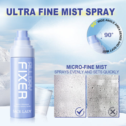 بخاخ تثبيت المكياج من ساس ليدي - يدوم طويلًا، يتحكم في الزيوت، غير لامع ومرطب للوجه (80 مل)