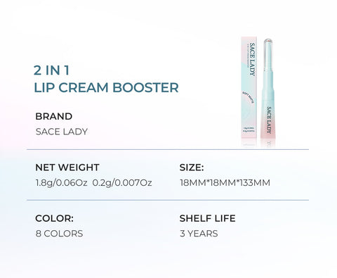 SACE LADY 2-in-1 Lip Cream Booster Lip Liner & Cream Soft Matte Blurred Finish