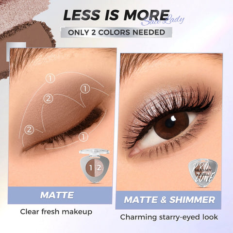 SACE LADY Pro Zone Duo Eyeshadow – Matte & Shimmer Compact Palette (2-Color Duo)
