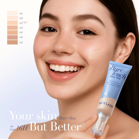 SACE LADY Bare Touch Skin Tint Travel Size - SPF30 PA+++ with Dual Peptide Serum & Breathable Film for Skin-Like Texture